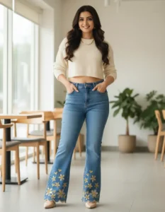 floral embroidered jeans manufacturer