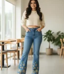floral embroidered jeans manufacturer